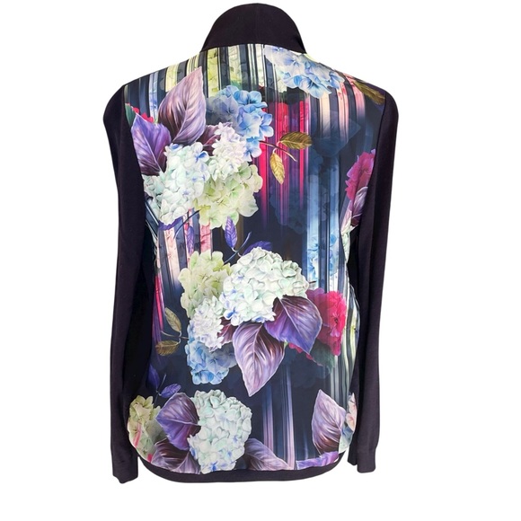 Ted Baker Hydrangea Haze Navy Floral Print Cardigan Sweater Women's Size 4 - Picture 3 of 6